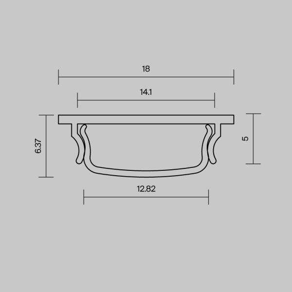 Алюминиевый профиль накладной с вертикальным изгибом 18x6 (Серебро, 2 м), ALM-1806-S-2M Maytoni Led Strip 631016