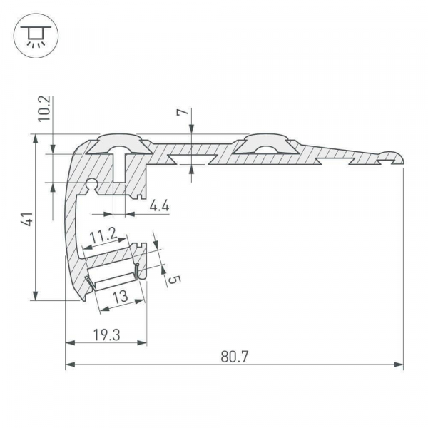 Профиль Arlight STEP-2000 ANOD 014548 Профиль Arlight STEP-2000 ANOD 014548