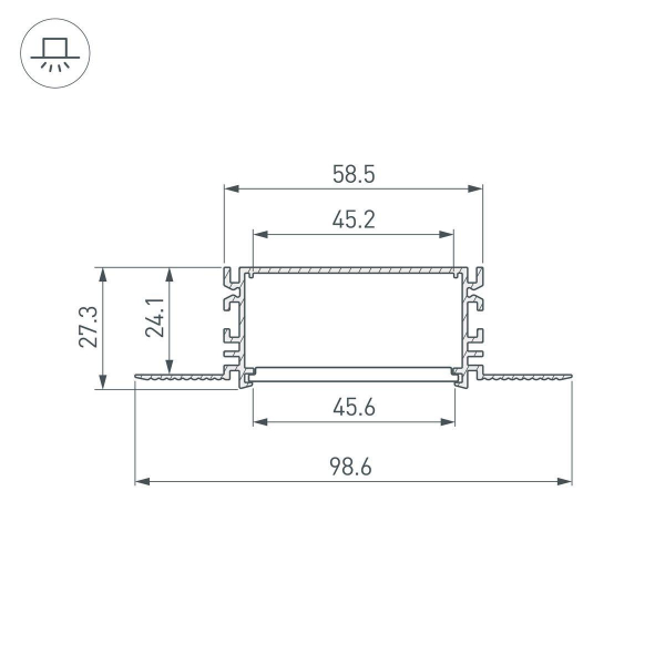 Профиль встраиваемый Arlight Fantom-Bent-W49-Side-2000 Anod 046423 Профиль встраиваемый Arlight Fantom-Bent-W49-Side-2000 Anod 046423