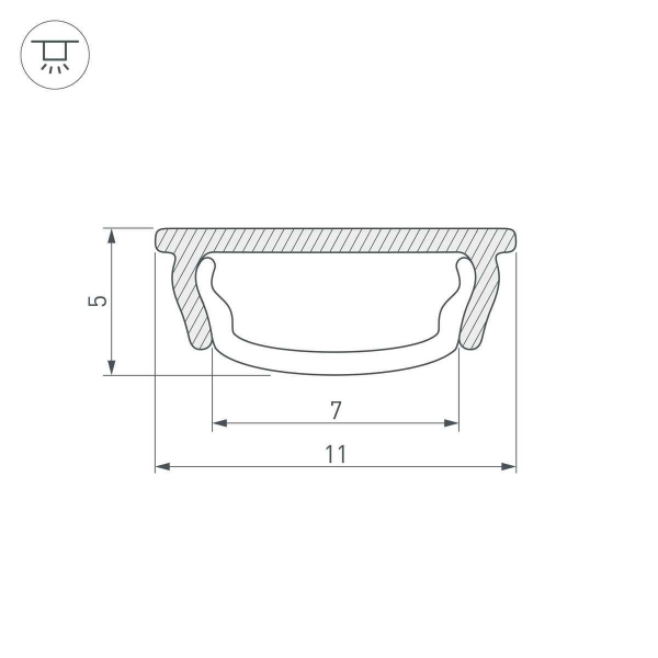 Профиль Arlight ARH-Bent-W11-2000 Anod Black 039583 Профиль Arlight ARH-Bent-W11-2000 Anod Black 039583