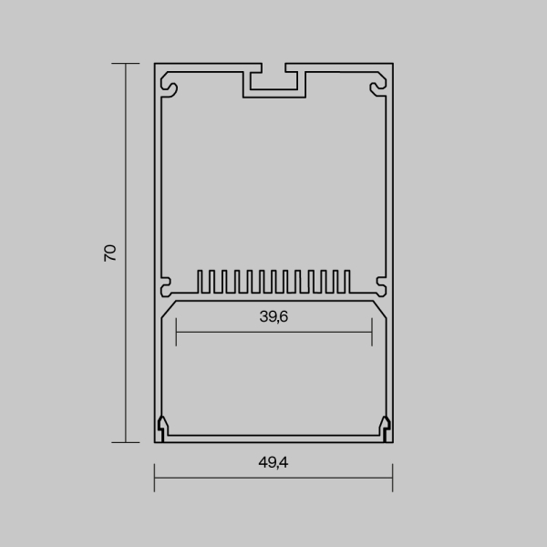 Алюминиевый профиль накладной-подвесной 50х70 (Серебро, 2 м), ALM-5070-S-2M Maytoni Led Strip 633016