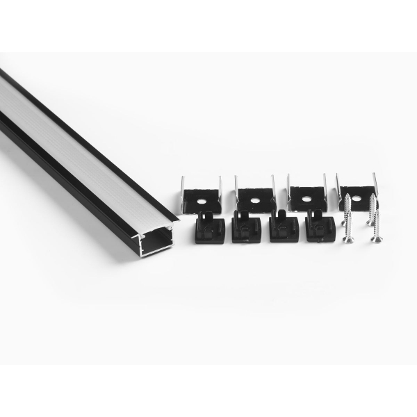 Профиль врезной LEDS POWER СПВ17-2412 алюм. черный с призм.рассеивателем 2м 008462 Профиль врезной LEDS POWER СПВ17-2412 алюм. черный с призм.рассеивателем 2м 008462