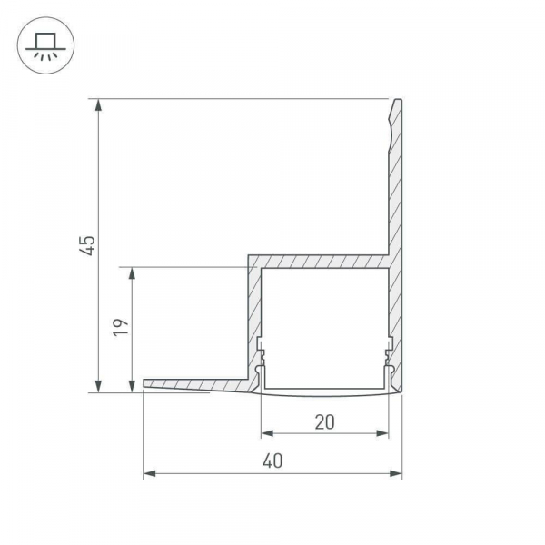 Профиль Arlight ARH-CEIL-2000 ANOD 016150 Профиль Arlight ARH-CEIL-2000 ANOD 016150
