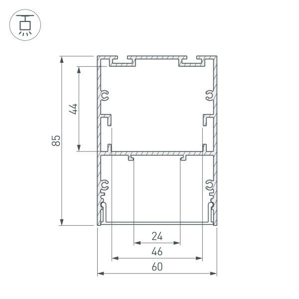 Профиль Arlight ARH-Line-6085-3000 Anod 033818 Профиль Arlight ARH-Line-6085-3000 Anod 033818