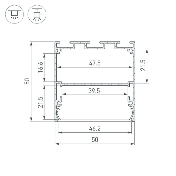 Профиль Arlight Line-S-5050-2000 Black 041839 Профиль Arlight Line-S-5050-2000 Black 041839