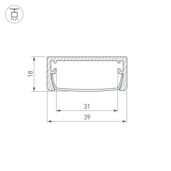 Профиль Arlight ARH-Wide-W39-2000 Anod 030982 Профиль Arlight ARH-Wide-W39-2000 Anod 030982