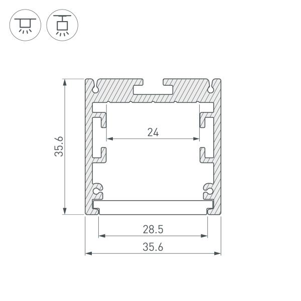 Профиль Arlight SL-ARC-3535-Twist90L-400 Black 032679 Профиль Arlight SL-ARC-3535-Twist90L-400 Black 032679