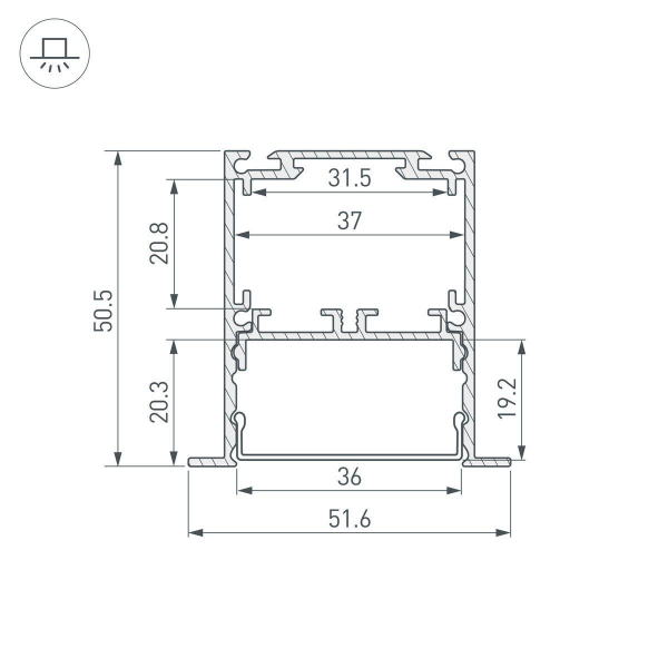 Профиль встраиваемый Arlight SL-Linia52-3L-F-2000 Anod Black 044685 Профиль встраиваемый Arlight SL-Linia52-3L-F-2000 Anod Black 044685