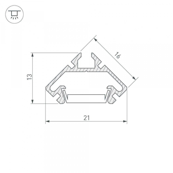 Профиль Arlight PDS45-LITE-2000 ANOD 023862 Профиль Arlight PDS45-LITE-2000 ANOD 023862