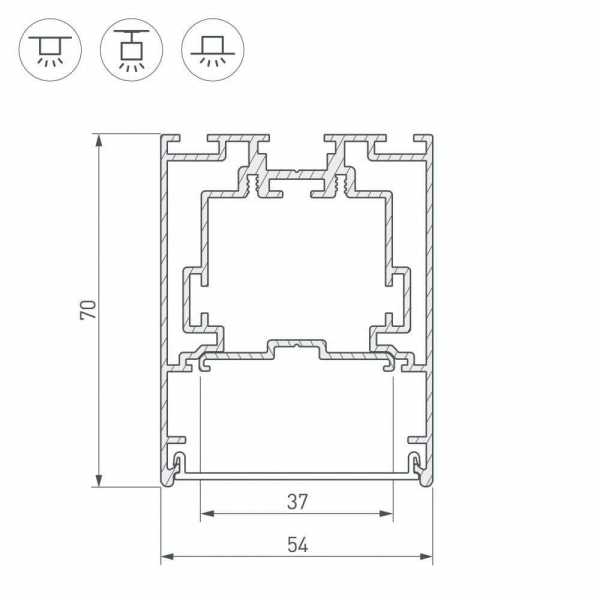 Профиль Arlight S2-Line-5470-2500 Seamless Anod 029440 Профиль Arlight S2-Line-5470-2500 Seamless Anod 029440