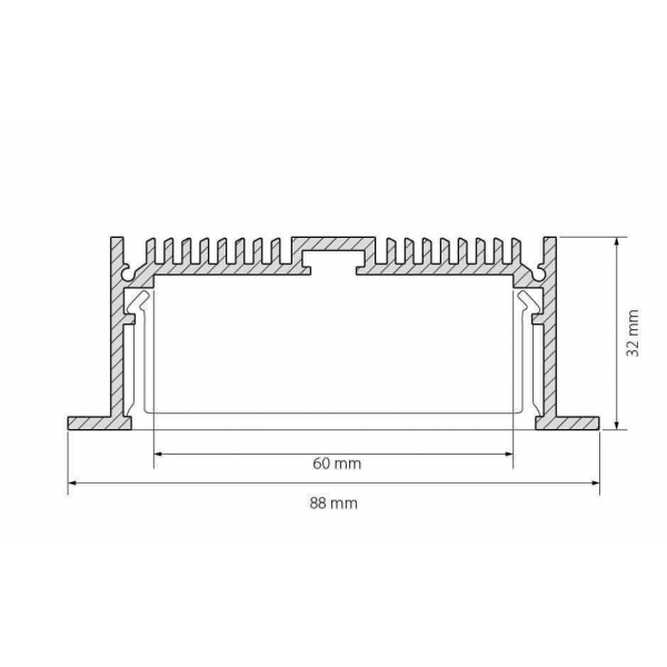 Профиль Arlight SL-LINIA88-F-2000 ANOD 019315 Профиль Arlight SL-LINIA88-F-2000 ANOD 019315