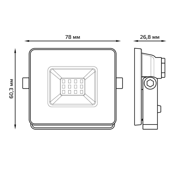 Прожектор светодиодный Gauss Slim 10W 6500К 613120310 Прожектор светодиодный Gauss Slim 10W 6500К 613120310