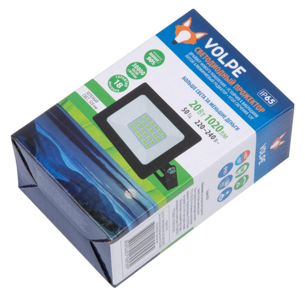 Прожектор светодиодный Volpe ULF-Q517 20W/Green IP65 220-240V Black UL-00011652 Прожектор светодиодный Volpe ULF-Q517 20W/Green IP65 220-240V Black UL-00011652