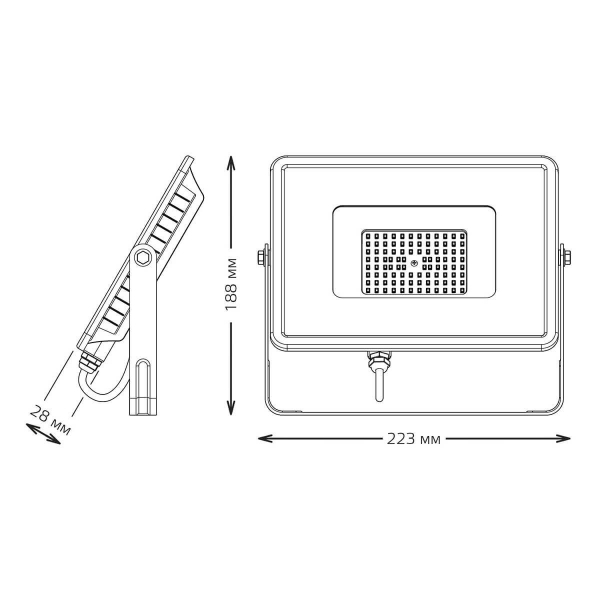 Прожектор светодиодный Gauss Qplus 50W 6500К 690511350 Прожектор светодиодный Gauss Qplus 50W 6500К 690511350