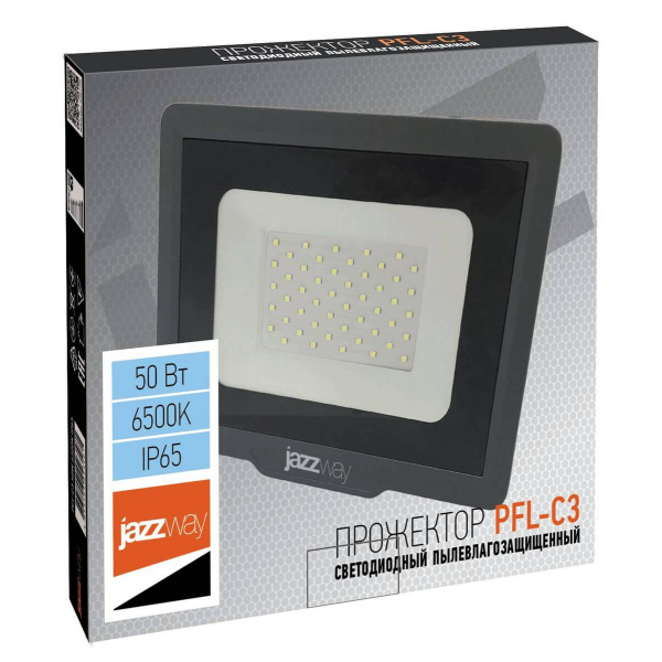 Прожектор светодиодный Jazzway PFL-C3 50W 6500K 5023581A Прожектор светодиодный Jazzway PFL-C3 50W 6500K 5023581A