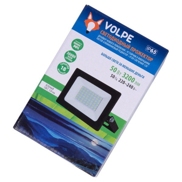 Прожектор светодиодный Volpe ULF-Q517 50W/Green IP65 220-240V Black UL-00010725 Прожектор светодиодный Volpe ULF-Q517 50W/Green IP65 220-240V Black UL-00010725