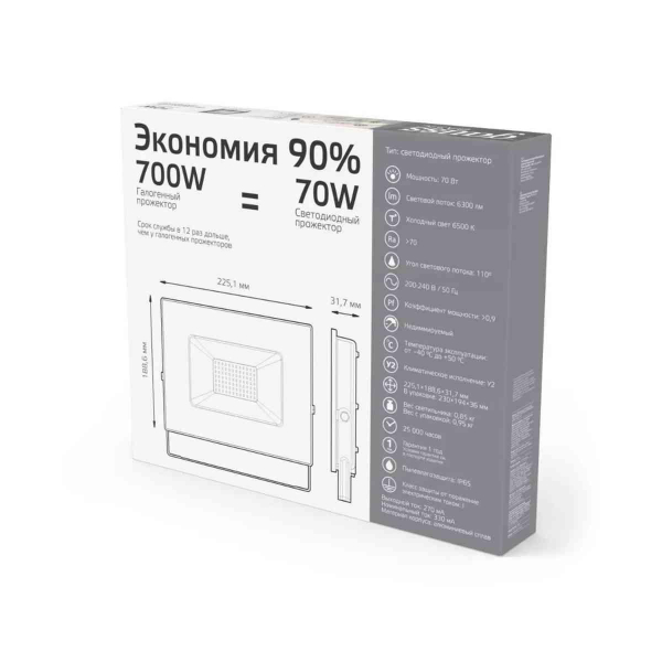 Прожектор светодиодный Gauss 70W 688100370 Прожектор светодиодный Gauss 70W 688100370