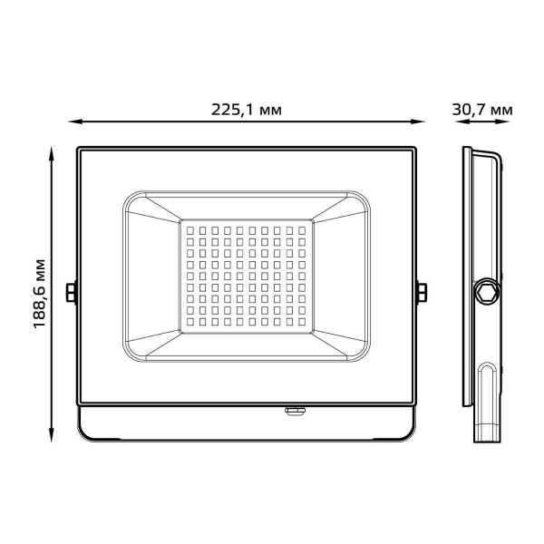 Прожектор светодиодный Gauss Slim 70W 6500К 613120370 Прожектор светодиодный Gauss Slim 70W 6500К 613120370