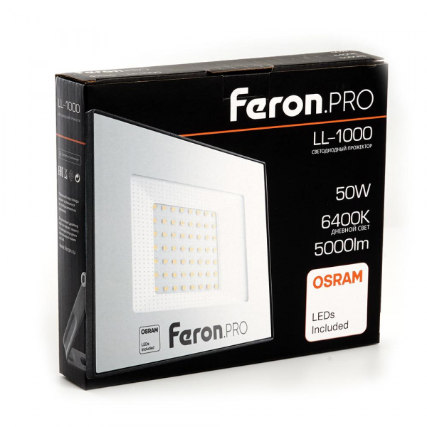 Светодиодный прожектор Feron LL-1000 50W 6400K 41540 Светодиодный прожектор Feron LL-1000 50W 6400K 41540