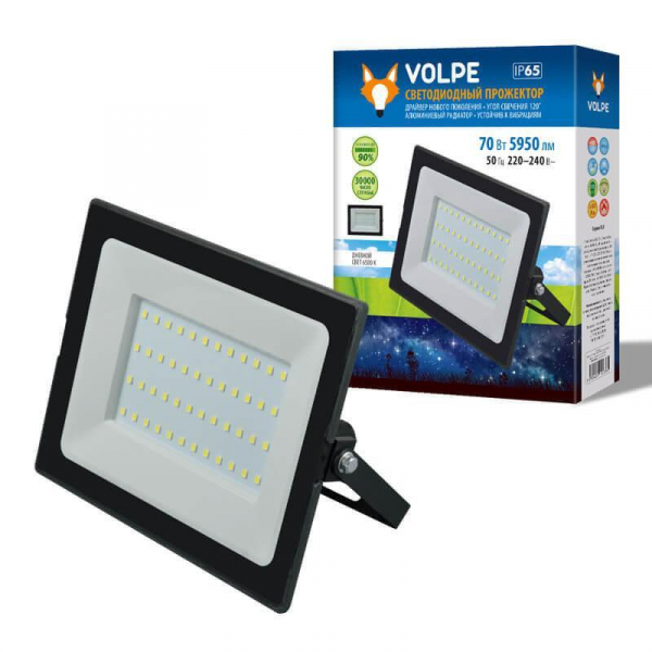 Прожектор светодиодный Volpe ULF-Q513 70W/6500K IP65 220-240В Black UL-00004343 Прожектор светодиодный Volpe ULF-Q513 70W/6500K IP65 220-240В Black UL-00004343