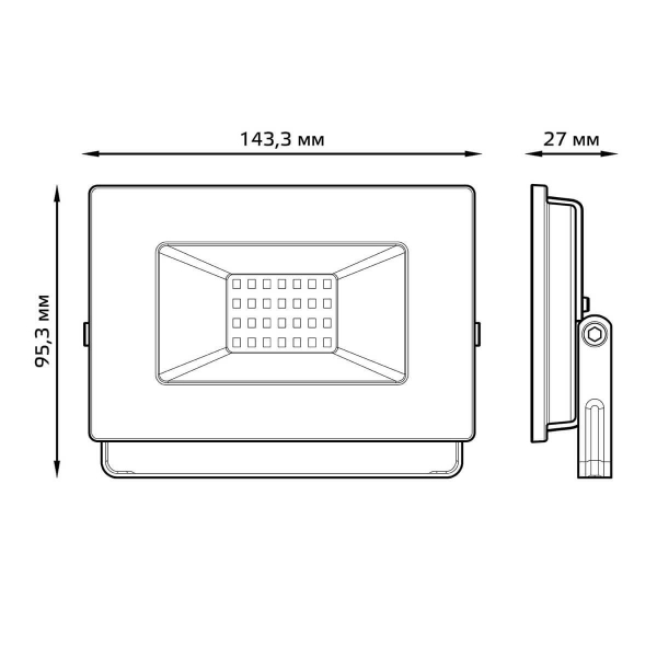Прожектор светодиодный Gauss Elementary 30W 3000К 613527130 Прожектор светодиодный Gauss Elementary 30W 3000К 613527130