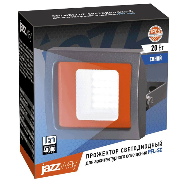 Прожектор светодиодный Jazzway PFL-SC 20W синий 5010475 Прожектор светодиодный Jazzway PFL-SC 20W синий 5010475