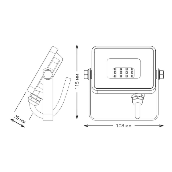 Прожектор светодиодный Gauss Qplus 10W 6500К 690511310 Прожектор светодиодный Gauss Qplus 10W 6500К 690511310