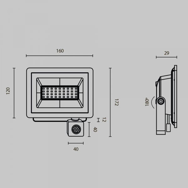Прожектор светодиодный Maytoni Flood 30W 6500K FL001-L30B6KSR Прожектор светодиодный Maytoni Flood 30W 6500K FL001-L30B6KSR