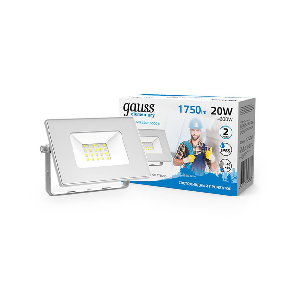 Прожектор светодиодный Gauss Slim 20W 6500К 613120320 Прожектор светодиодный Gauss Slim 20W 6500К 613120320