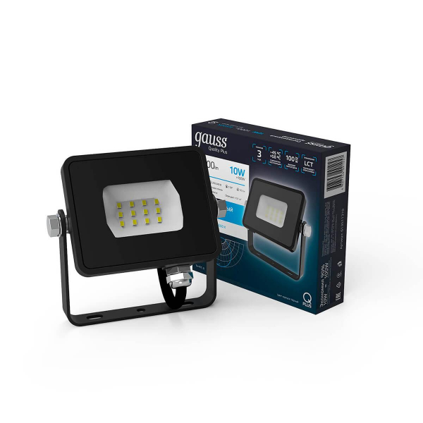 Прожектор светодиодный Gauss Qplus 10W 6500К 613511310 Прожектор светодиодный Gauss Qplus 10W 6500К 613511310