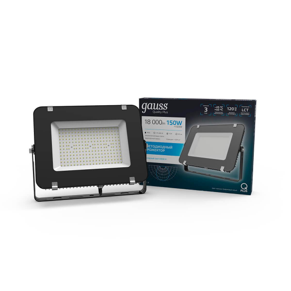 Прожектор светодиодный Gauss Qplus 150W 6500К 690511150 Прожектор светодиодный Gauss Qplus 150W 6500К 690511150
