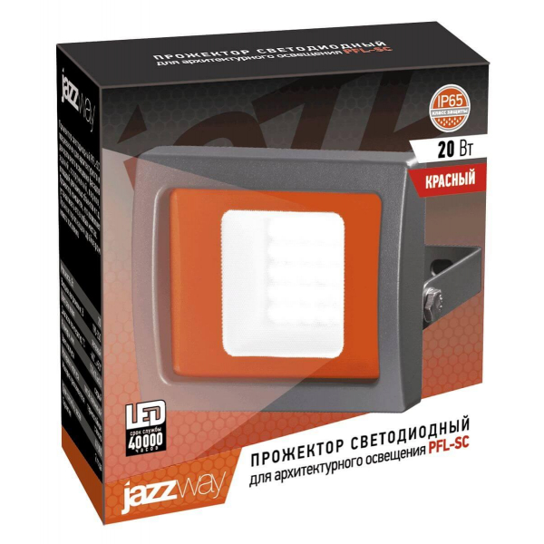 Прожектор светодиодный Jazzway PFL-SC 20W красный 5010499 Прожектор светодиодный Jazzway PFL-SC 20W красный 5010499