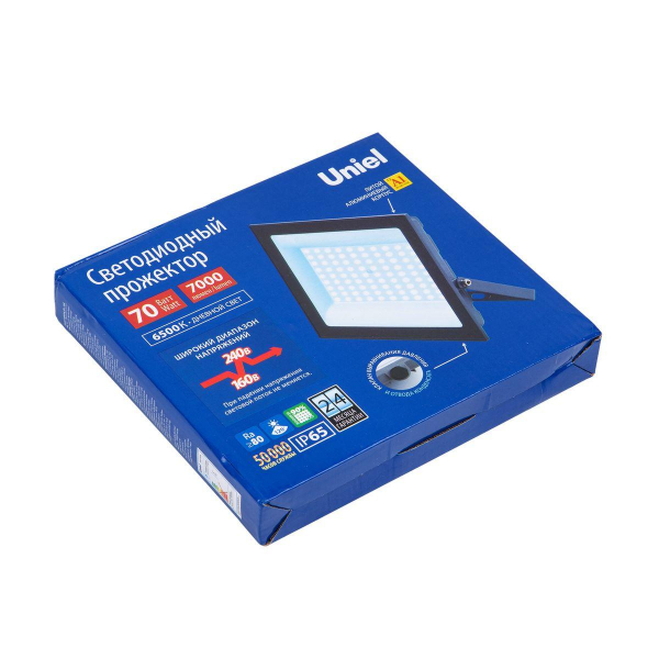 Прожектор светодиодный Uniel ULF-F23-70W/6500K IP65 160-240V Grey UL-00011847 Прожектор светодиодный Uniel ULF-F23-70W/6500K IP65 160-240V Grey UL-00011847