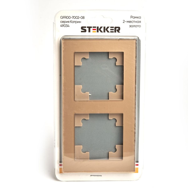 Рамка 2-постовая Stekker Катрин золото GFR00-7002-08 49034