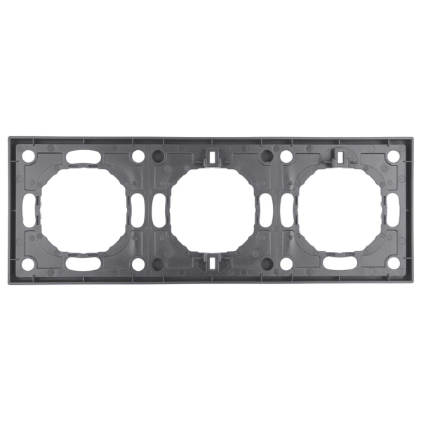 Рамка STEKKER, PFR00-5003-10  3-местная, серия Эмили, платиново-серый, soft touch 49964