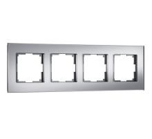 Рамка на 4 поста Werkel Senso серебряный стекло soft-touch W0043106 4690389200489