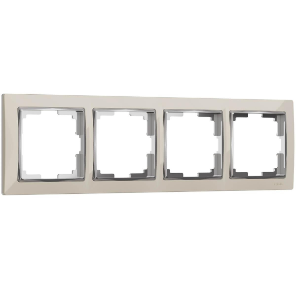 Рамка на 4 поста Werkel Snabb W0041903 слоновая кость/хром 4690389160912 Рамка на 4 поста Werkel Snabb W0041903 слоновая кость/хром 4690389160912
