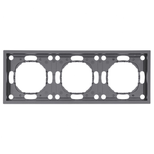 Рамка STEKKER, PFR00-5003-10  3-местная, серия Эмили, платиново-серый, soft touch 49964