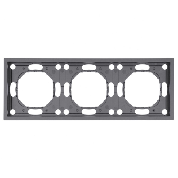 Рамка STEKKER, PFR00-5003-10  3-местная, серия Эмили, платиново-серый, soft touch 49964