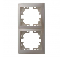 Рамка 2-ая вертикальная Lezard Mira белый жемчуг 701-3000-152