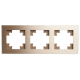 Рамка 3-местная, металл, ,STEKKER, MFR00-7003-02, серия Катрин, шампань 50018