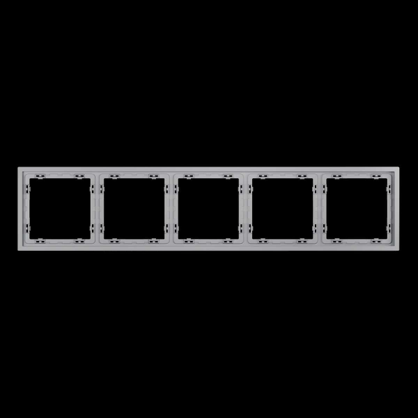 Рамка пластиковая S70 на 5 постов, (серый) Voltum VLS100516