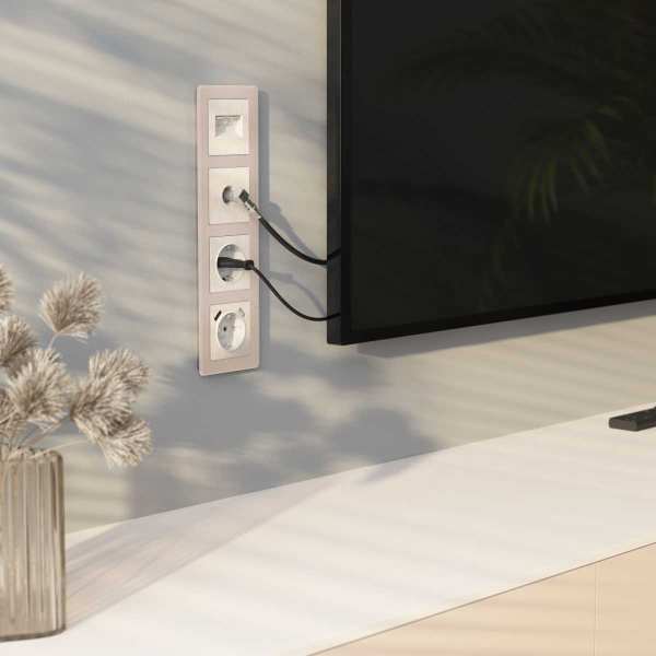 Накладка Werkel для двойной розетки Еthernet RJ-45 перламутровый рифленый W1191113 4690389161124