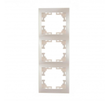 Рамка 3-ая вертикальная Lezard Mira белый жемчуг 701-3000-153