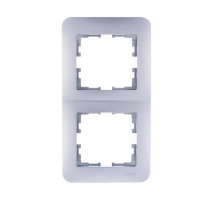 Рамка 2-ая вертикальная Lezard Karina Life серебро 708-4300-152