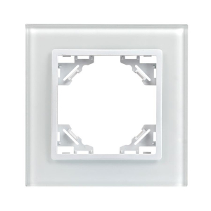 Минск Рамка 1-местная стеклянная белая EKF Basic ERM-G-401-10
