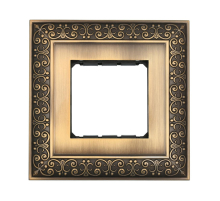 Рамка LK Studio 1-постовая декоративная металлическая в комплекте с суппортом (бронза), LK45 854120-1