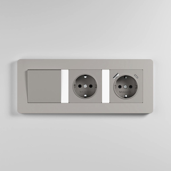Рамка Werkel Split на 3 поста дымчатый/белый W0033067 4690389206085