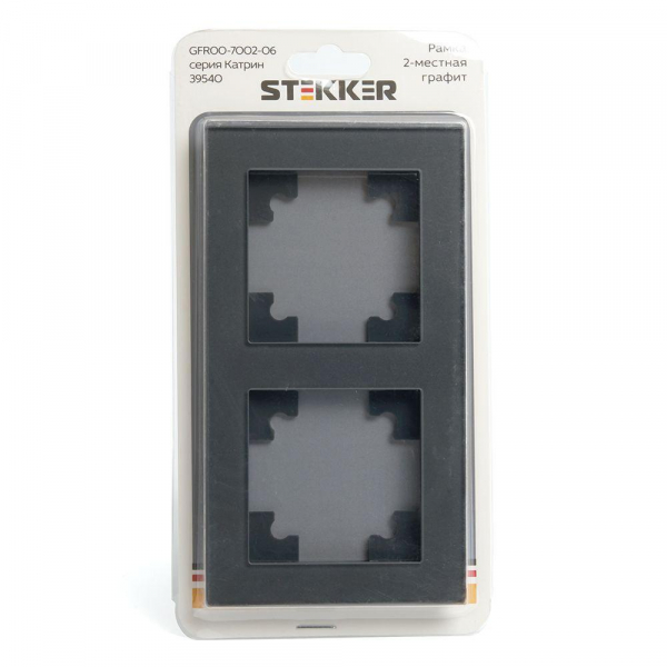 Рамка 2-постовая Stekker Катрин графит GFR00-7002-06 39540 Рамка 2-постовая Stekker Катрин графит GFR00-7002-06 39540