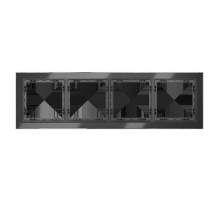 Рамка стеклянная Voltum S70 на 4 поста, (графит, стекло) VLS110407